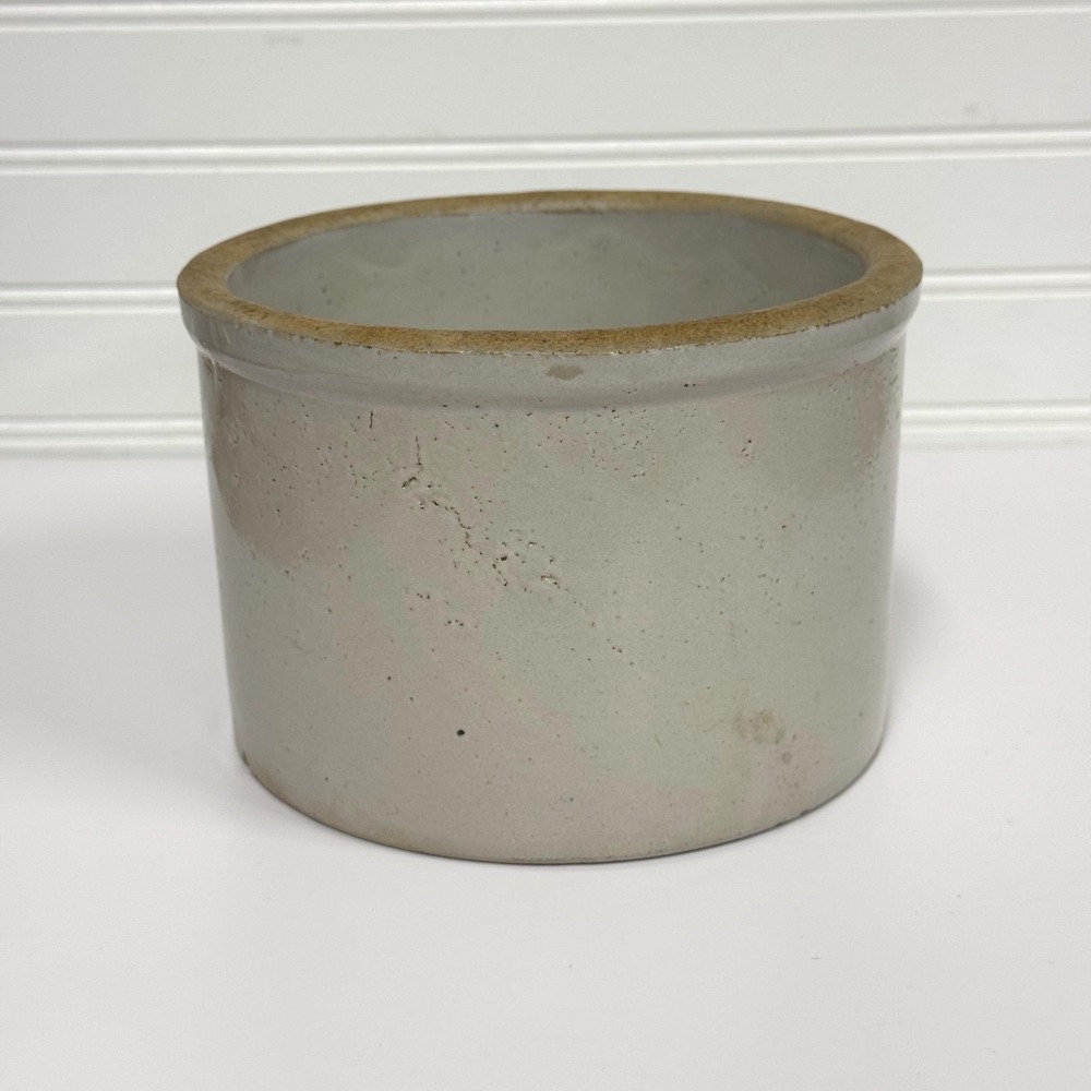 Antique stoneware crock- small cream crock
